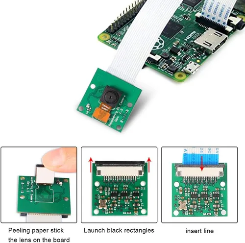 Vista 4 de DORHEA Raspberry Pi Mini cámara de vídeo módulo 5 megapíxeles 1080p sensor OV5647 Webcam para Raspberry Pi Modelo A/B/A+/B+, Pi 2B y Raspberry Pi