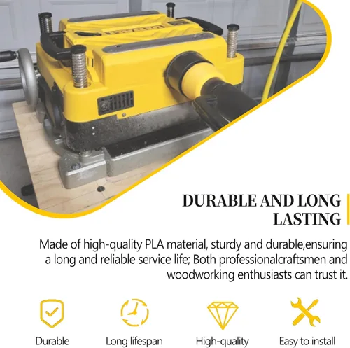 Vista 3 de Adaptador de manguera de vacío de 2-1/2 pulgadas de repuesto para cepilladora DeWalt DW735 DW735X, se adapta a piezas de soporte de cepilladora