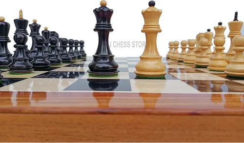 Vista 3 de Tournament Russian Zagreb Juego de ajedrez Ajedrez de madera artesanal con tablero de ajedrez de madera de ébano de 21 pulgadas con bordes