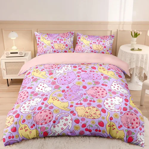 Vista 11 de AILONEN - Juego de funda de edredón colorida con microfibra, teñido anudado y mármol estampado para adolescentes y niños, sin edredón