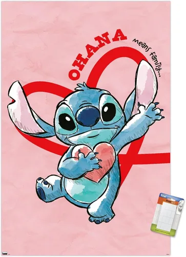 Vista 12 de Trends International Disney Lilo and Stitch - Póster de pared de corazones, 22.4 pulgadas de largo x 14.7 pulgadas, versión enmarcada en madera