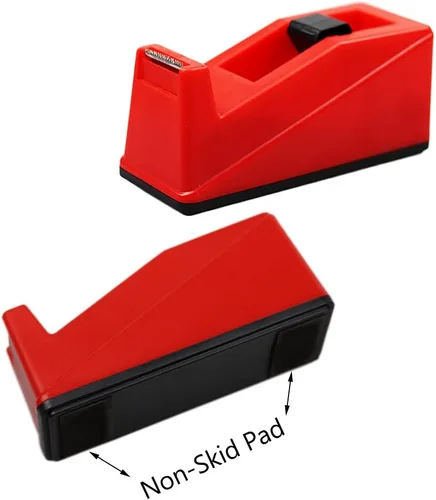 Vista 6 de DBKMPZ Dispensador clásico de cinta de escritorio, núcleo de 1 pulgada, base antideslizante, con 1 rollo de cinta transparente invisible de alta