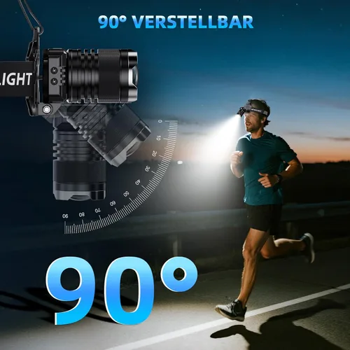 Vista 5 de Stirnlampe LED Wiederaufladbar, Ultrahelle Kopflampe Stirnlampe mit Bewegungssensor, 3 Lichtmodi & 2 Rotlicht, IPX7 Wasserdicht Headlamp für
