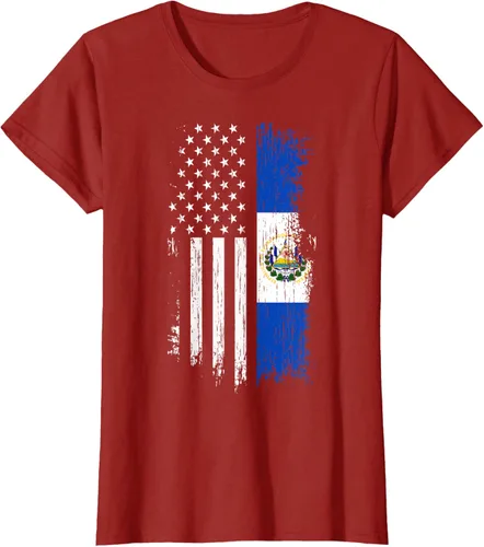 Vista 75 de Camiseta de la bandera de Estados Unidos salvadoreño - Camiseta de El Salvador USA