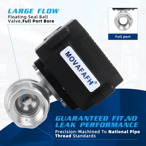 Vista 4 de Temporizador de agua inteligente de 1/2 "- Sensor de apagado automático, válvula de bola motorizada inteligente de acero inoxidable, conexión USB