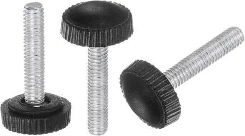 Vista 8 de uxcell 20 pomos moleteados de rosca métrica macho M4 x 0.236 in, pomos de sujeción de tornillo de pulgar, mango de plástico con perno roscado