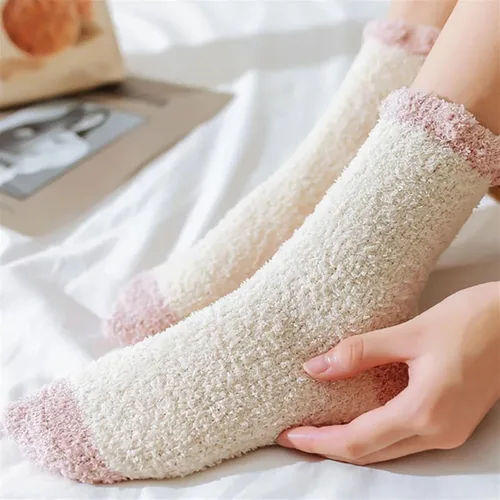 Vista 5 de TRENIS Winter Socks Colorful Sock Thickened Insulation Home Socks Minimalist Floor SocKs Sleep SockS