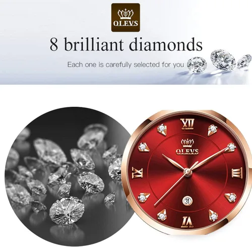 Vista 7 de OLEVS Rose Gold Watches for Women Stainless Steel Band Quartz Small Face Waterproof Watches Fashion Luxury Classic Wrist Watch with Date Ladies