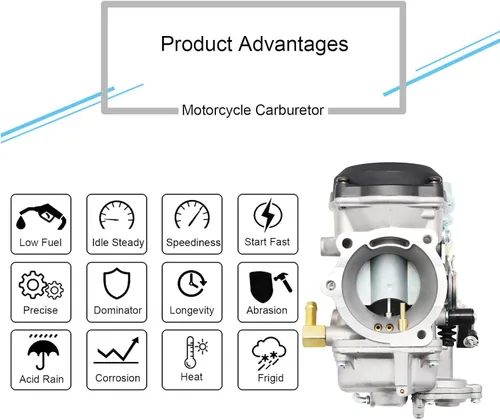 Vista 5 de Repuesto de carburador CV40 para Harley Davidson Sportster 1200 XLH1200 Sportster 883 XL883 1998-2016 / Softail 1988-2017 / Dyna FXR FXD 1988-2016