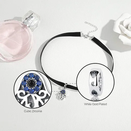 Vista 55 de BISAER Hamsa - Dije de mano de plata de ley, piedras preciosas azules de mal de ojo, se adapta a brazalete, pulsera, collar
