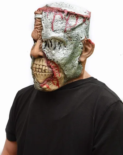 Vista 3 de Acid Tactical Máscara de Halloween Cyborg Terminator cabeza de metal realista disfraz de látex zombi