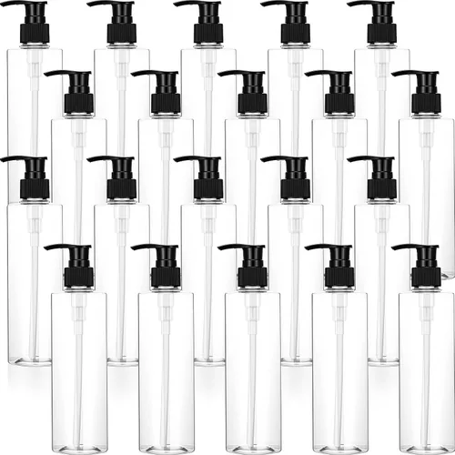 Vista 7 de Thyle 20 botellas dispensadoras de plástico recargables de 8 onzas, contenedor de loción a granel, contenedor de viaje con bloqueo de viaje