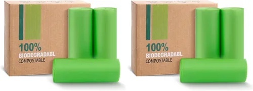 Vista 6 de Bolsas de compost, 5 galones, 20 litros, extragruesas, 0.78 mils, bolsas de desechos de alimentos con BPI ASTM D6400 de EE. UU. y Europa OK Compost