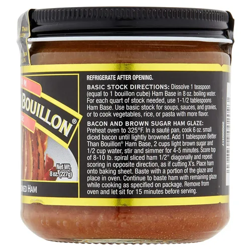 Vista 6 de Better Than Bouillon - Base de jamón premium, hecha con jamón sazonado, base mezclable para sabor añadido, 38 porciones por frasco, frasco de 8