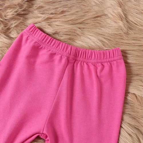 Vista 6 de Conjunto de sudadera de manga larga con cuello redondo y pantalones acampanados para bebé niña