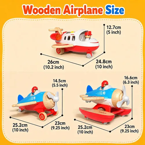 Vista 7 de Wanborns Juguete de avión para niños con sonido y luz, mini avión para niños de 18 meses a 5 años, regalo para niños
