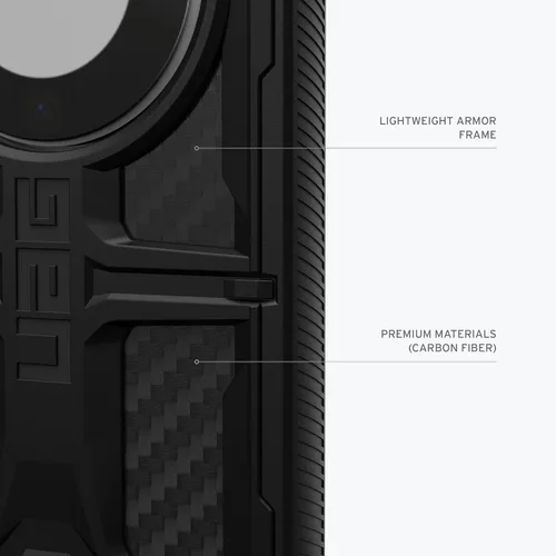 Vista 5 de URBAN ARMOR GEAR Funda UAG diseñada para Huawei Mate 60 Pro Monarch de fibra de carbono, resistente funda protectora militar probada contra caídas