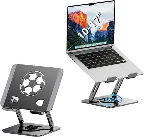 Vista 10 de Laptop Stand for Desk - All-Metal Ergonomic Computer Stand & Laptop Riser, 360° Rotatable & Adjustable & Foldable, Laptop Holder for MacBook Gris