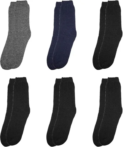 Vista 4 de Falari Paquete de 6 calcetines térmicos de invierno para hombre ultra cálidos ideales para actividades de clima frío fuera de la puerta