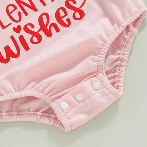 Vista 28 de Enterizo de manga larga con estampado de letras para bebés, niñas y niños