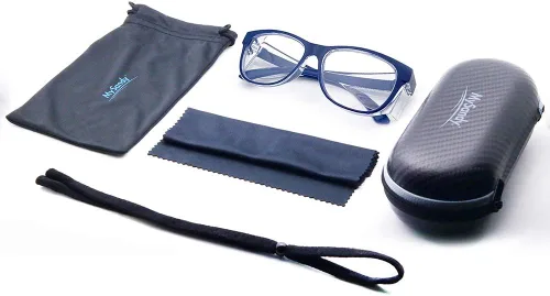 Vista 3 de Gafas de seguridad antivaho con bloqueo de luz azul, protección UV