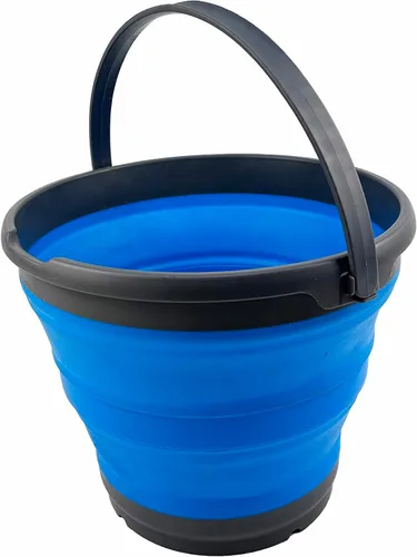 Vista 9 de SAMMART Cubo de plástico plegable de 10 L (2.6 galones), bañera redonda plegable, cubo de agua portátil para pesca, bote de agua para exteriores