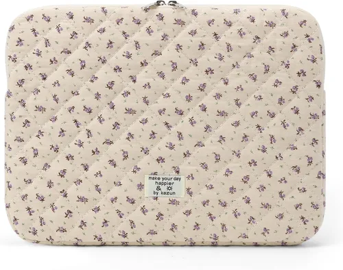 Vista 34 de Funda acolchada para laptop de 15 a 15.6 pulgadas, bonita funda protectora acolchada para computadora portátil con estampado floral para MacBook