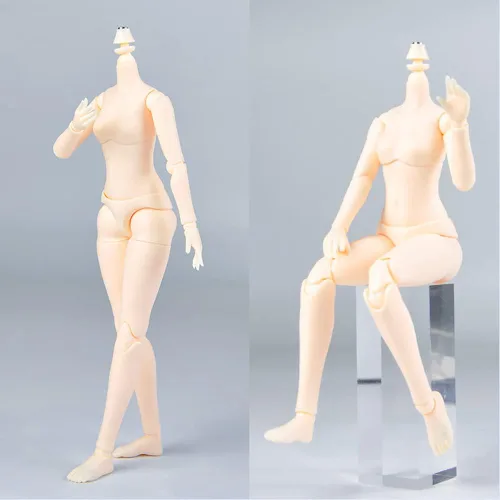 Vista 5 de Mini cuerpo de muñeca YMY escala 1/6 de 8.6 pulgadas/9.4 pulgadas, cuerpo femenino YMY22/YMY24 PVC+POM busto de dos tamaños, color de piel Whity