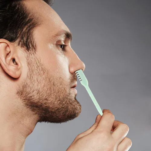 Vista 2 de Cortador de Vello Nasal para Mujeres y Hombres, Herramienta Manual Mejorada 2025 de Eliminación de Vello de Fosa Nasal Giratoria 360°, Cuchilla