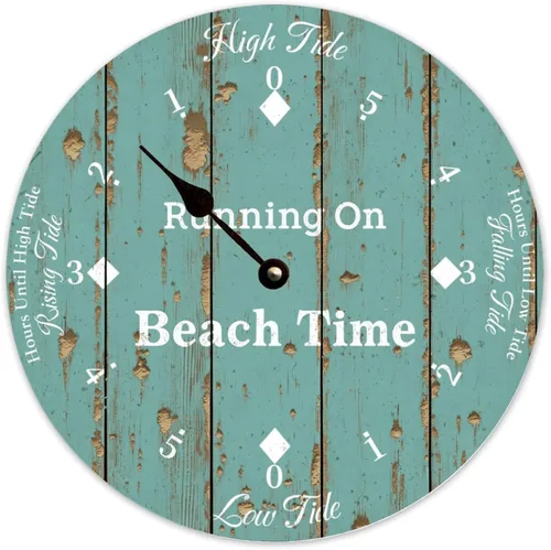 Vista 12 de Tide Clock for Wall Myrtle Beach Time Coastal Clocks Beach Navy-3