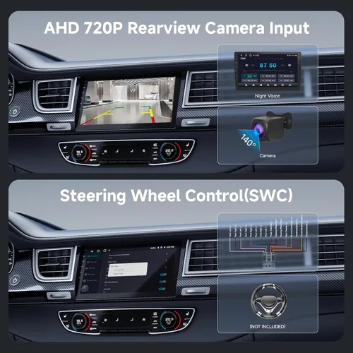 Vista 6 de Haudio - Estéreo de coche Android de 9 pulgadas con doble DIN (RAM4GB+ROM64GB) para Apple Carplay y Android Auto, radio de coche con cámara trasera