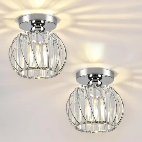 Vista 11 de Lámpara de Techo de Cristal - Araña de Cristal Negro para Cocina, Pasillo, Entrada, Balcón, Comedor, Sala de Estar, Bar, Casa de Campo