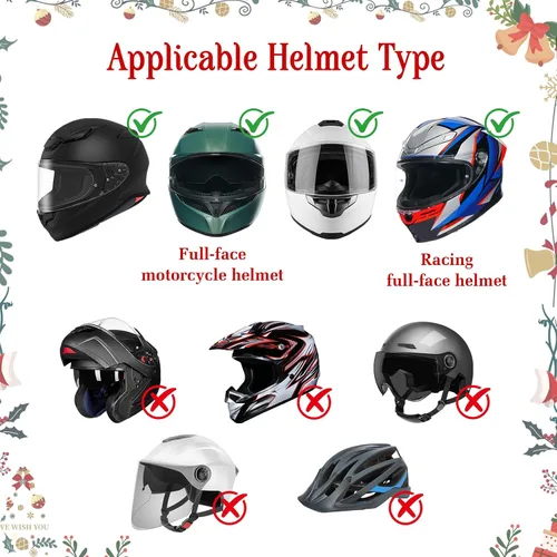Vista 4 de Fundas de casco de motocicleta de Navidad - Santa Claus Decoración de casco de Navidad Paseos divertidos