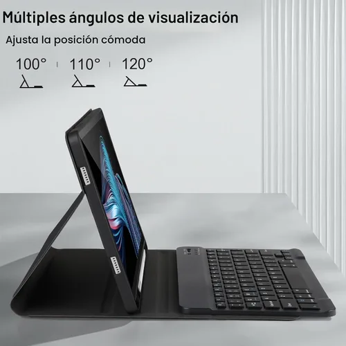 Vista 6 de Funda con teclado para Samsung Galaxy Tab A11+/ A9+ Plus 2025/2023 de 11 Negro