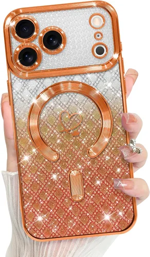 Vista 97 de Bonoma Compatible with iPhone 17 Pro Max Case 2025 Heart Checkered -Gold A cuadros-oro