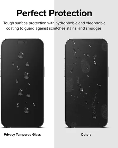 Vista 7 de Ringke Vidrio de privacidad [antiespía] compatible con iPhone 14 Pro protector de pantalla de 6.1 pulgadas, vidrio templado de cobertura completa