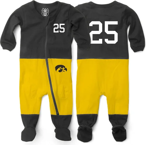 Vista 17 de Wes and Willy Baby College Sports Fan Football Jersey Sleeper