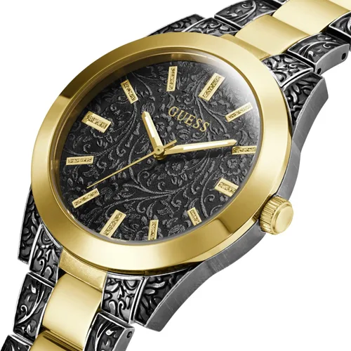 Vista 5 de GUESS Reloj clásico de enlace, Negro, dorado (blackGold-Tone), GW0303L1