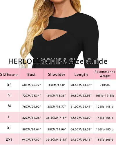 Vista 5 de HERLOLLYCHIPS Camiseta de manga larga para mujer cuello redondo acanalada sexy casual elegante para otoño e invierno