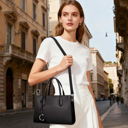 Vista 2 de NICOLE & DORIS Bolsos de mujer elegantes con asa superior para mujer, bolsos de hombro de piel sintética impermeable