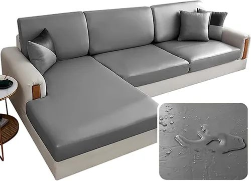 Vista 9 de Fundas de cojín de piel sintética, funda elástica para sofá, impermeable, protector de muebles de repuesto (A 1)