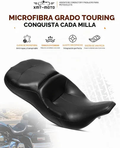 Vista 2 de XMT-MOTO Cojín para Asiento de Conductor y Pasajero Compatible con Harley Davidson Touring Electra Glide Classic 1997-2007