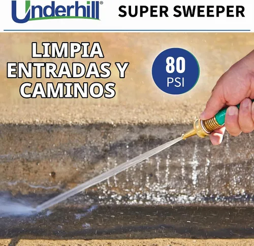 Vista 4 de Underhill PowerBlast Super Sweeper - Boquilla de manguera de agua de jardín de 2 pulgadas, pulverizador, chorro, 7 GPM 80 PSI, entrada de rosca