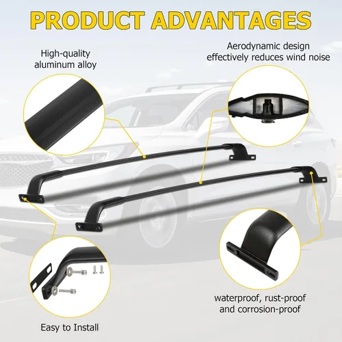 Vista 4 de AUXMART Barra transversal para portaequipajes para Buick Enclave 2018-2026 con rieles laterales