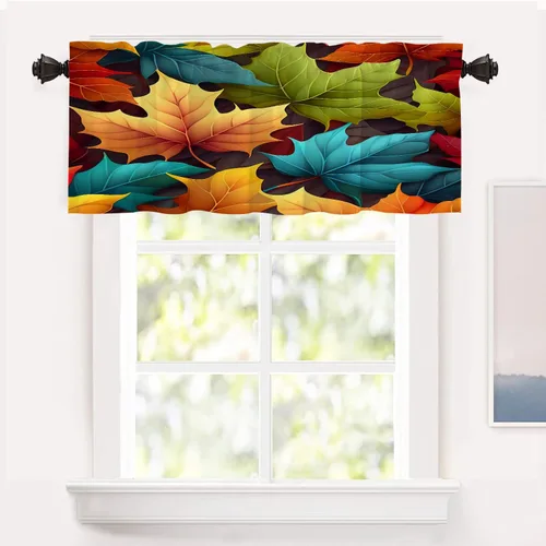Vista 27 de Shrahala Cortinas republicanas de elefante americano para ventanas de cocina, paneles de cortina de ventana de poliéster multicapa con rayas rojas