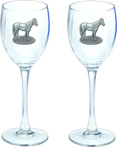 Vista 13 de Heritage Pewter Copas de vidrio de Arkansas, juego de 2, copas de vino de copa de 12 onzas, vidrio de peltre elaborado por expertos