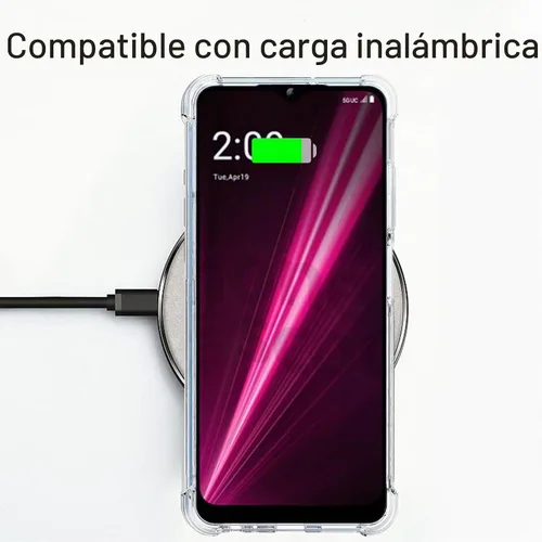 Vista 4 de Osophter Funda para T-Mobile Revvl 6 5G transparente con 2 piezas protector de pantalla esquinas reforzadas TPU absorción de golpes flexible