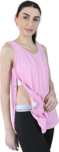 Vista 14 de Inspired Comforts Camiseta sin mangas de recuperación de mastectomía poscirugía con bolsillo de drenaje y acceso a presión