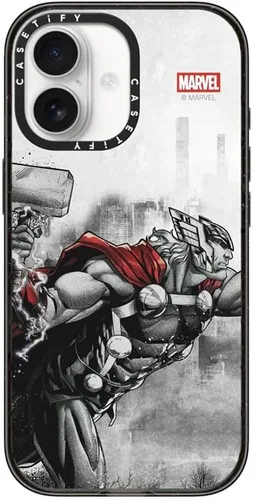 Vista 117 de CASETiFY Funda para iPhone Air, compatible con MagSafe Marvel VS CoLab Protección contra caídas de grado militar 4x de 8.2 pies Funda Capitán