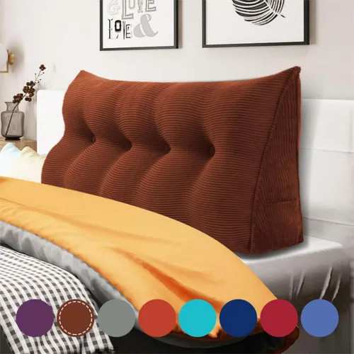 Vista 41 de Almohada de cuña acolchada de 8 libras para cabecero, posicionador corporal en forma de triángulo, almohada de lectura para la cama, almohada